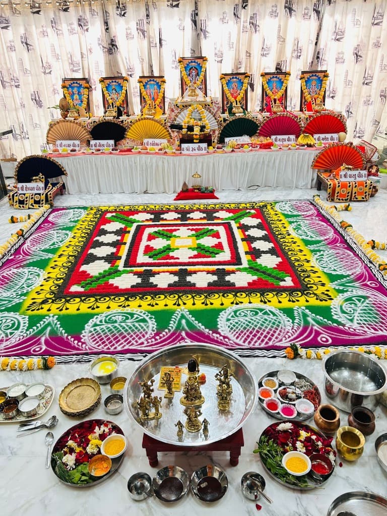 Sacred Vedic Mandap and Sarvatobhadra Mandala Setup
